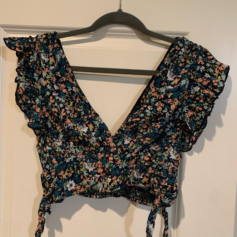 Free people floral crop top